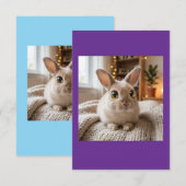 Cute bunny card bedankkaart (Voorkant / Achterkant)