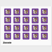 Cute bunny card vierkante sticker (Vel)