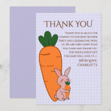 Cute Bunny & Carrot Baby Shower