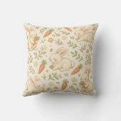 Cute Bunny & Carrot Cottage Patroon (3) Kussen (Achterkant)