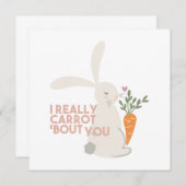 Cute Bunny Carrot Pun, ik verrot je echt. Bedankkaart (Voorkant / Achterkant)