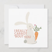 Cute Bunny Carrot Pun, ik verrot je echt. Bedankkaart (Voorkant)