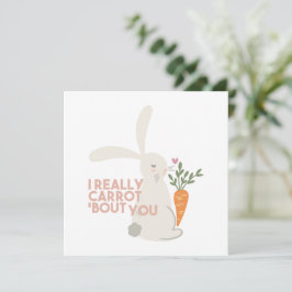 Cute Bunny Carrot Pun, ik verrot je echt. Bedankkaart