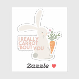 Cute Bunny Carrot Pun, ik verrot je echt. Sticker