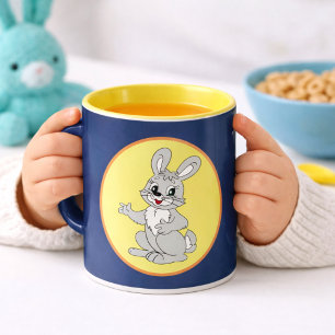 Cute Bunny Cartoon Kids Drinkaccessoires Mok