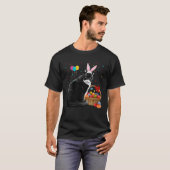 Cute Bunny Cat With Easter Egg Basket Happy Easter T-shirt (Voorkant volledig)