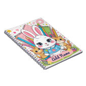 Cute Bunny & Cats Notitieboek – Bewerkbare Naam (Rechterzijde)