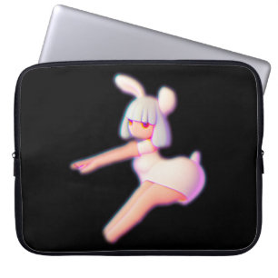 Cute Bunny Cheer Cheerleader Flyer-laptophoes Laptop Sleeve