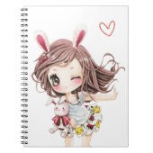 Cute bunny chibi notitieboek (Voorkant)
