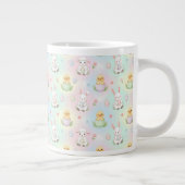 Cute Bunny Chick & Lamb Easter Pattern Grote Koffiekop (Rechts)