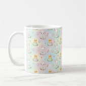 Cute Bunny Chick & Lamb Easter Pattern Koffiemok (Links)