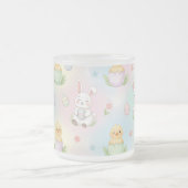 Cute Bunny Chick & Lamb Easter Pattern Matglas Koffiemok (Center)