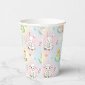 Cute Bunny Chick & Lamb Easter Pattern Papieren Bekers (Rechts)