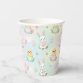 Cute Bunny Chick & Lamb Easter Pattern Papieren Bekers (Voorkant)