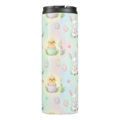 Cute Bunny Chick & Lamb Pasenpatroon Kinderen Thermosbeker (Achterkant)