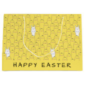 Cute Bunny Chicks Yellow Easter Groot Cadeauzakje (Voorkant)