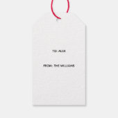 Cute Bunny Christmas Tree Happy Holidays Tag Cadeaulabel (Achterkant)