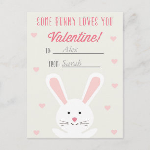 Cute Bunny Classroom Valentijn Briefkaart