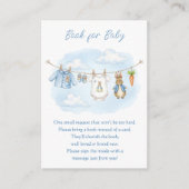Cute Bunny Clothesline Baby Shower Book Request Informatiekaartje (Voorkant)