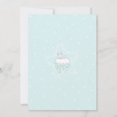 Cute Bunny, Cloud, Stars Blue Stippen Baby shower Kaart (Achterkant)