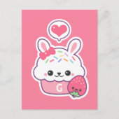 Cute Bunny Cupcake Monogram Briefkaart (Voorkant)