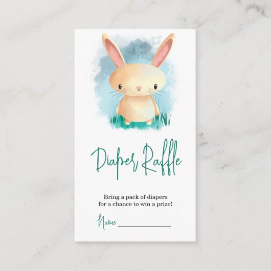 Cute bunny diaper raffle informatiekaartje (Voorkant)