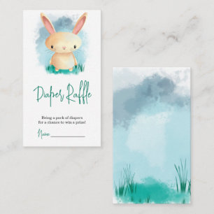 Cute bunny diaper raffle informatiekaartje