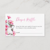 Cute Bunny Diaper Raffle Invitation Enclosure Informatiekaartje (Voorkant)