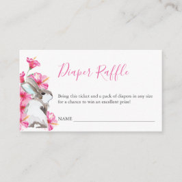 Cute Bunny Diaper Raffle Invitation Enclosure Informatiekaartje