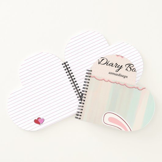 cute bunny diary notebook, notitieboek (Binnen)
