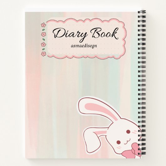 cute bunny diary notebook,  notitieboek (Achterkant)