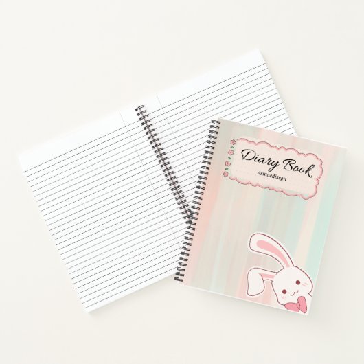 cute bunny diary notebook,  notitieboek (Binnen)