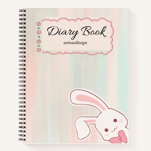 cute bunny diary notebook,  notitieboek (Voorkant)
