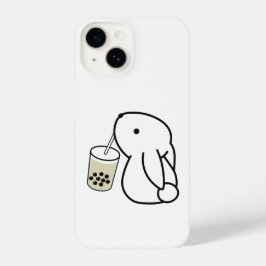 Cute Bunny Drink Boba Milktea iPhone 14 Hoesje