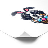 Cute Bunny Ear Saint Bernard Dog Easter Egg Owner  Foto Afdruk (Hoek)