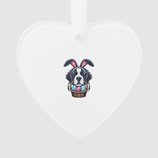 Cute Bunny Ear Saint Bernard Dog Easter Egg Owner  Ornament (voorkant)