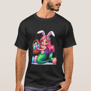 Cute Bunny Ear Zeemeermin Pasen Eierjacht Kinderen T-shirt