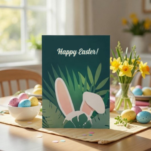 Cute Bunny Ears Easter Thank You Card Bedankkaart