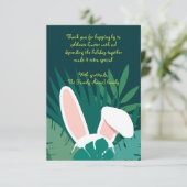 Cute Bunny Ears Easter Thank You Card Bedankkaart (Staand voorkant)