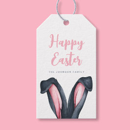Cute Bunny Ears Happy Pasen Cadeaulabel