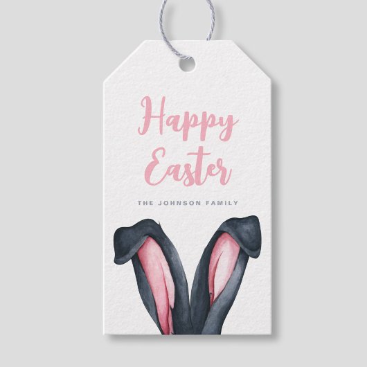 Cute Bunny Ears Happy Pasen Cadeaulabel