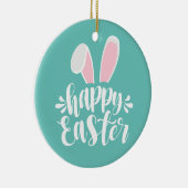 Cute Bunny Ears Happy Pasen | Keramisch Ornament (Rechts)