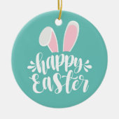 Cute Bunny Ears Happy Pasen | Keramisch Ornament (Voorkant)