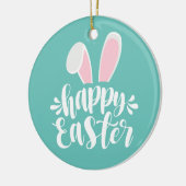 Cute Bunny Ears Happy Pasen | Keramisch Ornament (Links)