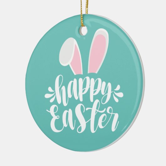 Cute Bunny Ears Happy Pasen | Keramisch Ornament (Links)