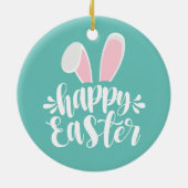 Cute Bunny Ears Happy Pasen | Keramisch Ornament (Achterkant)
