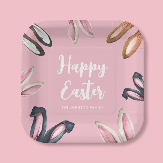 Cute Bunny Ears Happy Pasen Papieren Bordje