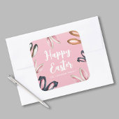 Cute Bunny Ears Happy Pasen Vierkante Sticker