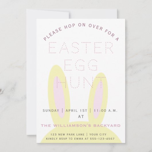 Cute Bunny Ears | Uitnodiging tot het uitzenden va (Voorkant)