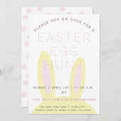 Cute Bunny Ears | Uitnodiging tot het uitzenden va (Voorkant / Achterkant)